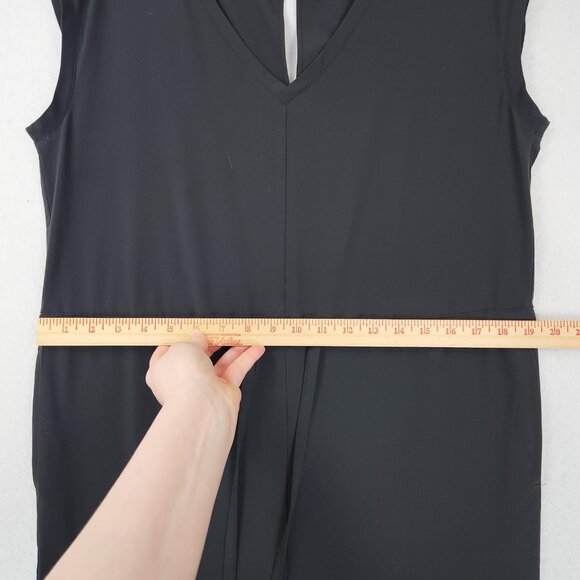 J Jill Jumpsuit Womens Small Petite Black Sleeveless V Neck Wide Leg Lightweight - Picture 5 of 12
